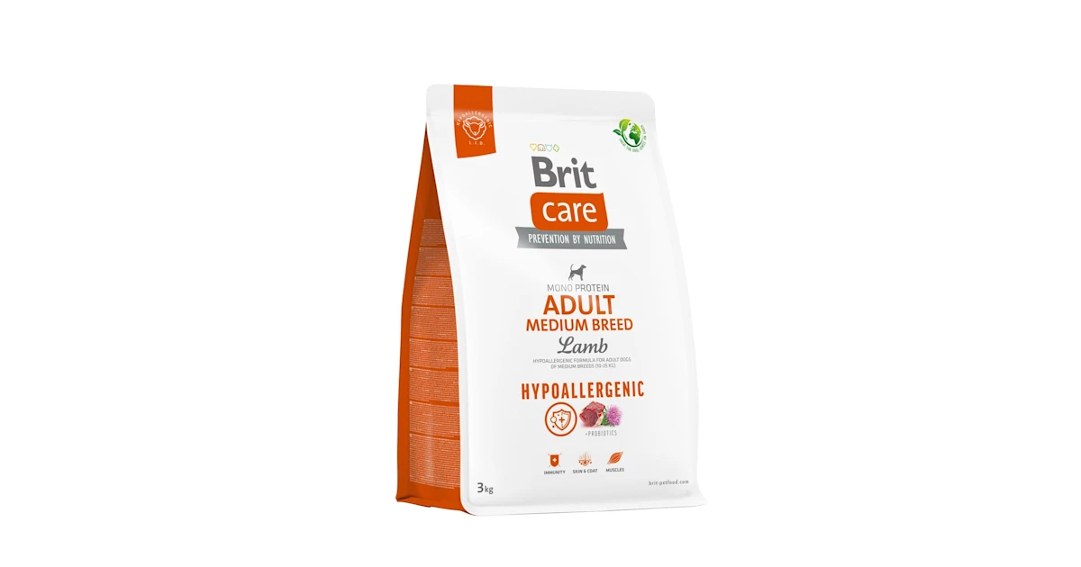 Hypoallergenic Adult Medium Breed Lamb dog food 3kg Brit Care Koerland
