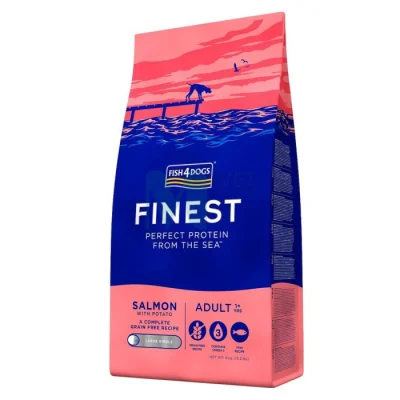 Fish4Dogs F4D Finest kvaliteetne kala baasil kuivtoit 1,5kg, Lõhe, Suur graanul, Koerland