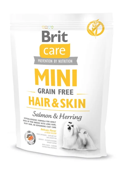 Brit Care Mini Hair & Skin teraviljavaba koeratoit, 400g, Koerland