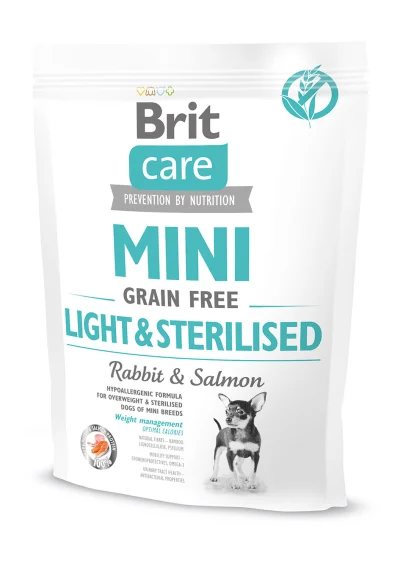 Brit Care Mini Light & Sterilised teraviljavaba koeratoit, 400g, Koerland