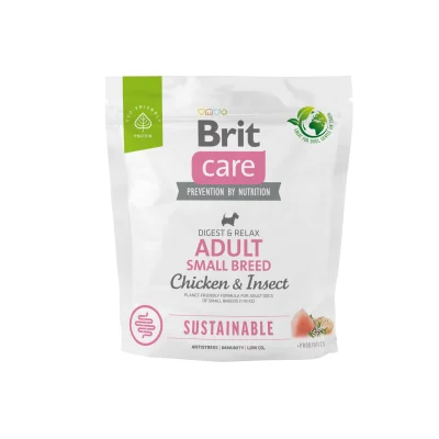 Brit Care Sustainable Adult Small Breed Chicken&Insect koeratoit, 1kg, Koerland