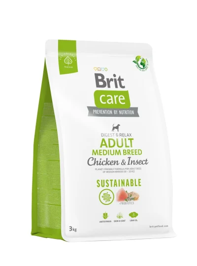 Brit Care Sustainable Adult Medium Breed Chicken&Insect koeratoit, 3kg, Koerland