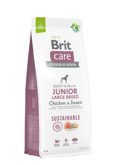 Brit Care Sustainable Junior Large Breed Chicken&Insect koeratoit, 12kg, Koerland