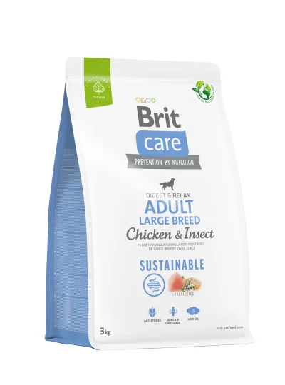 Brit Care Sustainable Adult Large Breed Chicken&Insect koeratoit, 3kg, Koerland