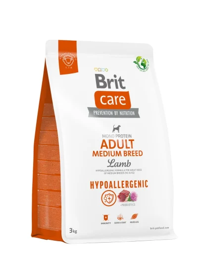 Brit Care Hypoallergenic Adult Medium Breed Lamb koeratoit, 3kg, Koerland