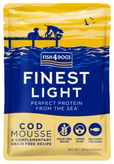 Fish4Dogs F4D Märgtoidu einekotike koerale, 100g, Finest Mousse Tursk, Koerland