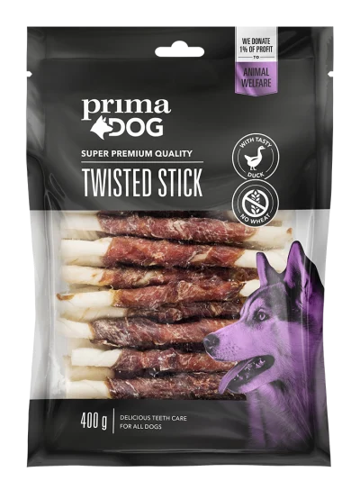 PrimaDog Närimispulk lihaga, 400g, Pardilihaga, Koerland