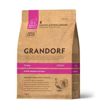 Grandorf Kvaliteetne koeratoit täiskasvanud keskmistele ja suurtele koertele - Kalkuniliha, 1 kg