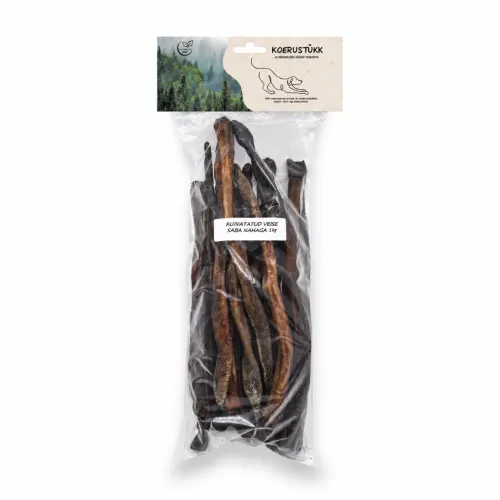 Koerustükk Kuivatatud nahaga veisesaba koertele 25–35 cm - 1 kg