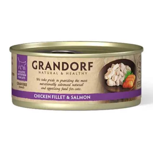 Grandorf Teraviljavaba kassikonserv, Kana ja lõhe, 6tk × 70 g