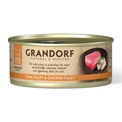 Grandorf Teraviljavaba kassikonserv, Tuunikala ja kana, 70 g