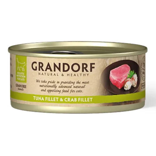 Grandorf Teraviljavaba kassikonserv, Tuunikala ja krabi, 70 g