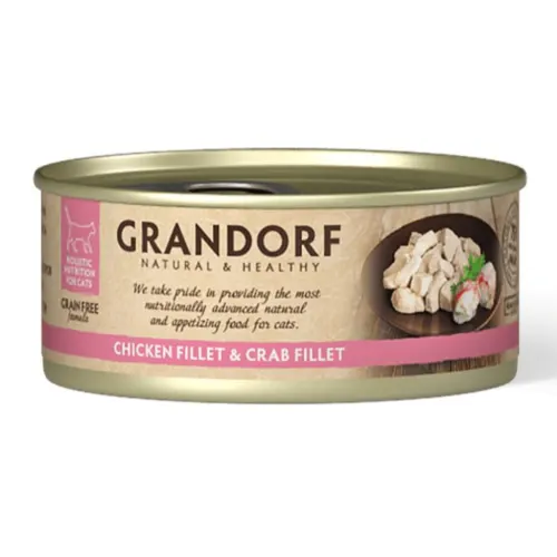 Grandorf Teraviljavaba kassikonserv, Kana ja krabi, 70 g