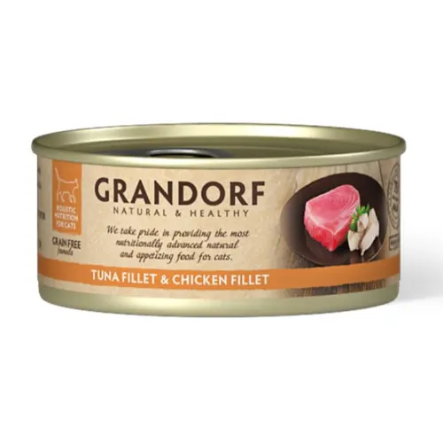 Grandorf Teraviljavaba kassikonserv, Tuunikala ja kana, 6tk × 70 g