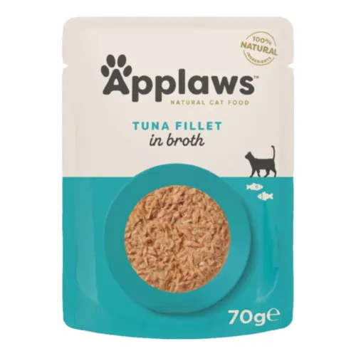 Applaws Kassitoit einekotikeses, 70 g, Tuunikala puljongis