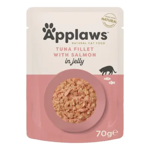 Applaws Kassitoit einekotikeses, 70 g, Tuunikalafilee ja lõhe tarretises