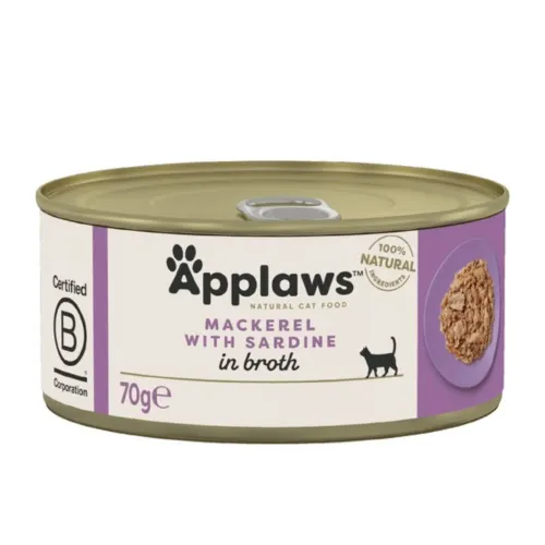Applaws Kassikonserv 70 g, Makrell ja sardiinid