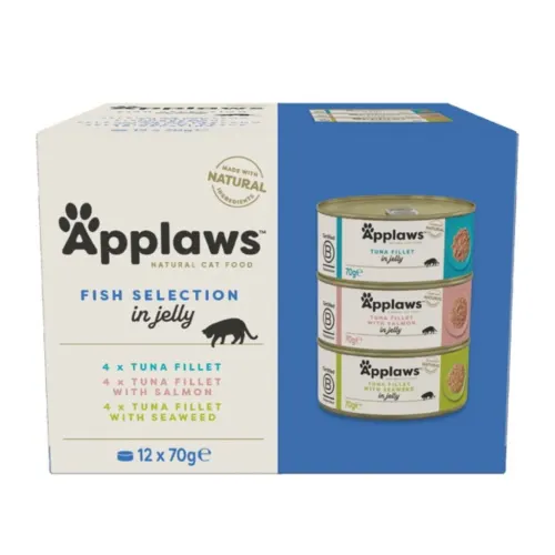 Applaws Kassikonservide valikpakk - Kala tarretises 12 × 70 g