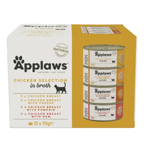 Applaws Kassikonservide valikpakk - Kana 12 × 70 g