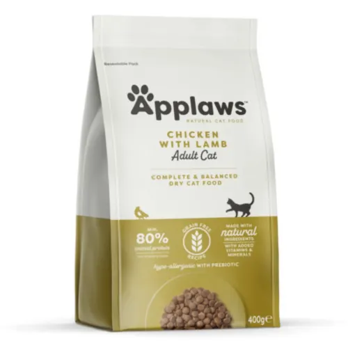 Applaws Kuivtäissööt kassidele, Täiskasvanud, Kana/lammas, 400 g