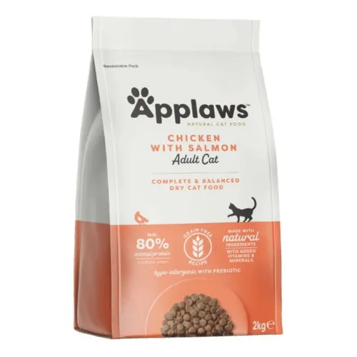 Applaws Kuivtäissööt kassidele, Täiskasvanud, Kana/lõhe, 2 kg