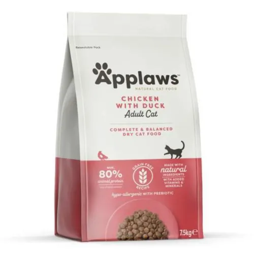 Applaws Kuivtäissööt kassidele, Täiskasvanud, Kana/part, 7.5 kg