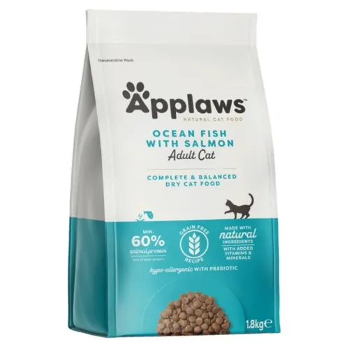 Applaws Kuivtäissööt kassidele, Täiskasvanud, Ookeanikala/lõhe, 1.8 kg