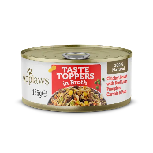 Applaws Koera konserv Taste Toppers 156g - Kana/maks/köögivili puljongis