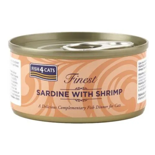 Fish4Cats Kassikonserv, Sardiin ja krevett, 70 g