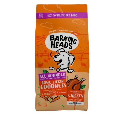 Barking Heads Koera täissööt - 12kg Bowl Lickin Goodness kanaga