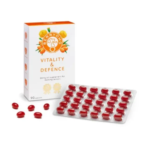 BerryOmg Marjaõlikapslid koertele ja kassidele, Elujõud ja kaitse, 90 pcs