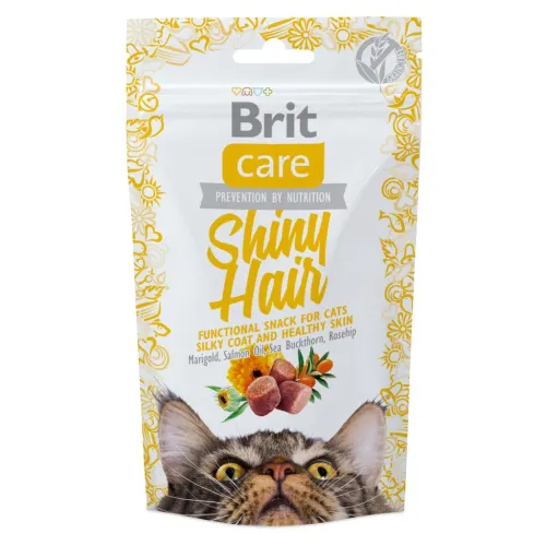 Brit Care Poolniisked funktsionaalsed kassimaiused 50 g, Läikiv karv