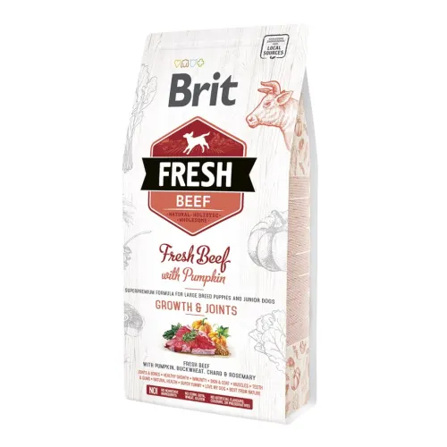Brit Fresh Täistoit värske liha ja lisanditega, toetamaks koera igat eluetappi - 2,5kg Veiseliha ja kõrvitsaga, toetab suure koera luid ja liigeseid