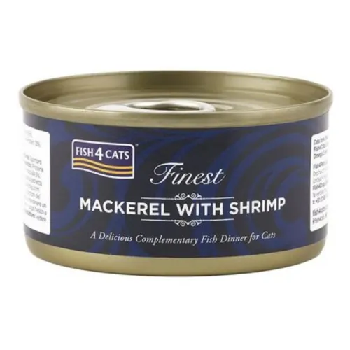 Fish4Cats Kassikonserv, Makrell ja krevett, 70 g