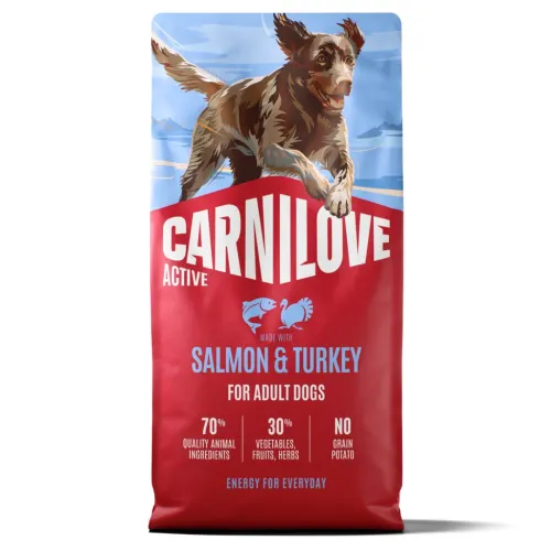 CarniLove Active koeratoit täiskasvanud koertele, Lõhe ja kalkun, 12 kg