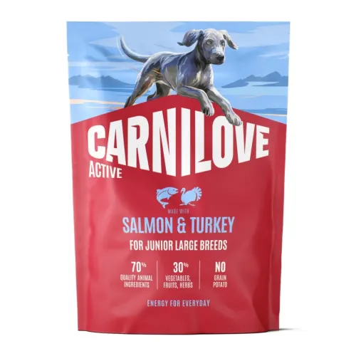 CarniLove Active täissööt aktiivsetele noortele suurt tõugu koertele lõhe ja kalkuniga - 1,5kg