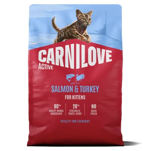 Active kasside kuivtoit, Lõhe ja kalkun, Kassipoeg, 2 kg