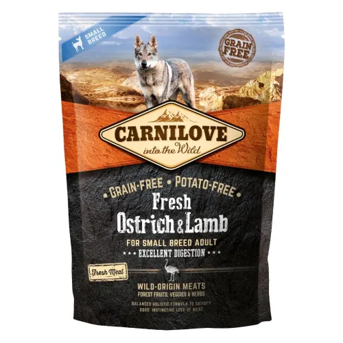 CarniLove Fresh Ostrich & Lamb for Small-Breed Adult Dogs - 1,5kg