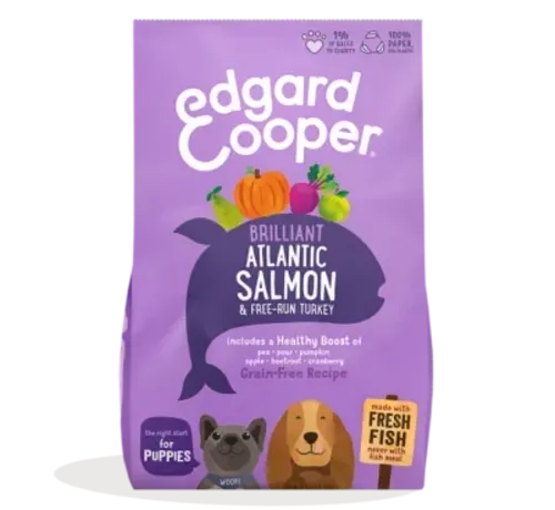 Edgard Cooper Kvaliteetne teraviljavaba kuivtoit - Lõhe ja kalkun kutsikale 2,5kg
