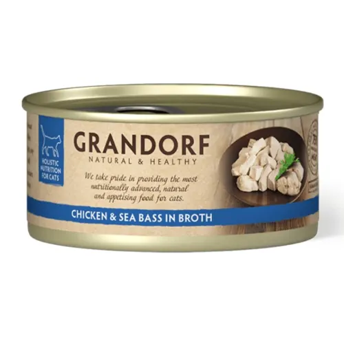 Grandorf Teraviljavaba kassikonserv, Kana ja meriahven, 70 g