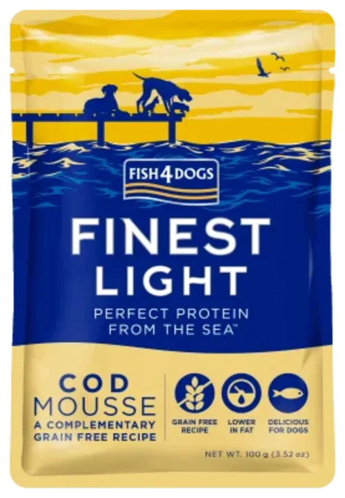 Fish4Dogs F4D Märgtoidu einekotike koerale, 100g - Finest Mousse Tursk