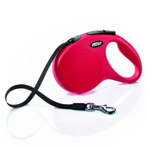 Flexi Classic Compact automaatne lintjalutusrihm koerale, punane, M