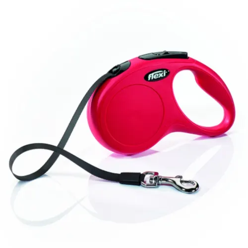 Flexi Classic Compact automaatne lintjalutusrihm koerale, punane, S