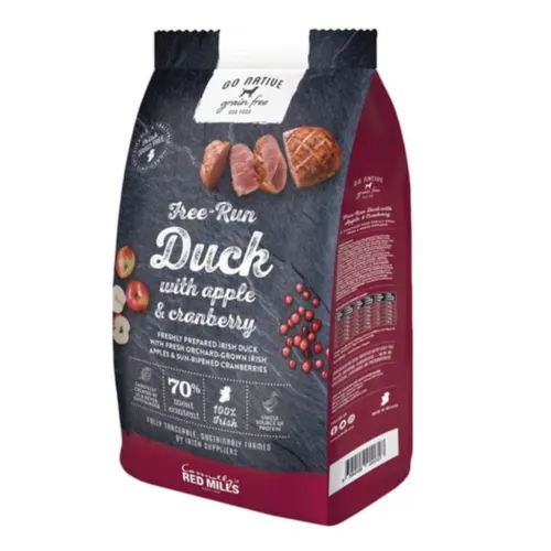 Go Native Looduslike koostisosadega koerte täissööt, Part, õun ja jõhvikas, 4 kg