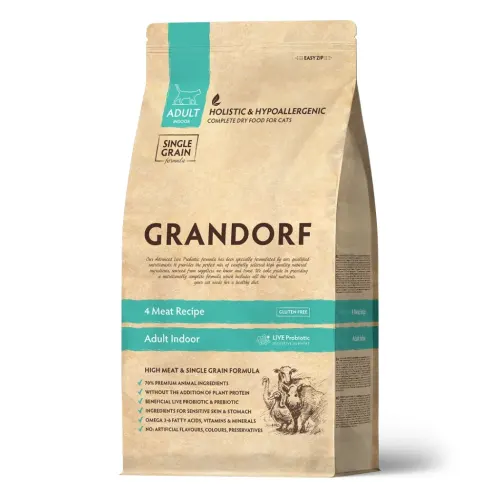 Grandorf Vähese teraviljasisaldusega kasside kuivtoit, 4 liha, 2 kg