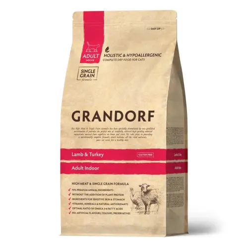 Grandorf Vähese teraviljasisaldusega kasside kuivtoit, Lammas ja kalkun, 2 kg
