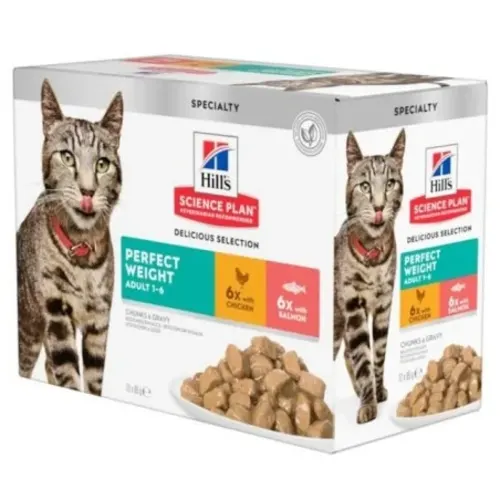 Hill's Kassi täissööt einekotike, 85g - Multipakk Ideaalne kaal 12tk
