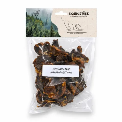 Koerustükk Kuivatatud kanamaod koertele - 100 g
