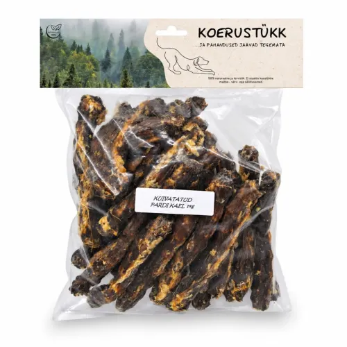 Koerustükk Kuivatatud pardikael koertele, 1 kg