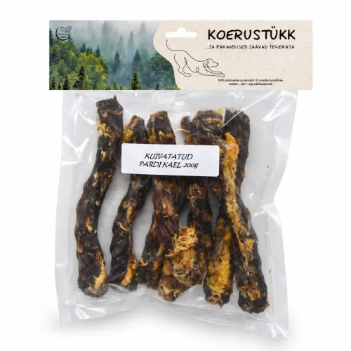 Koerustükk Kuivatatud pardikael koertele, 200 g